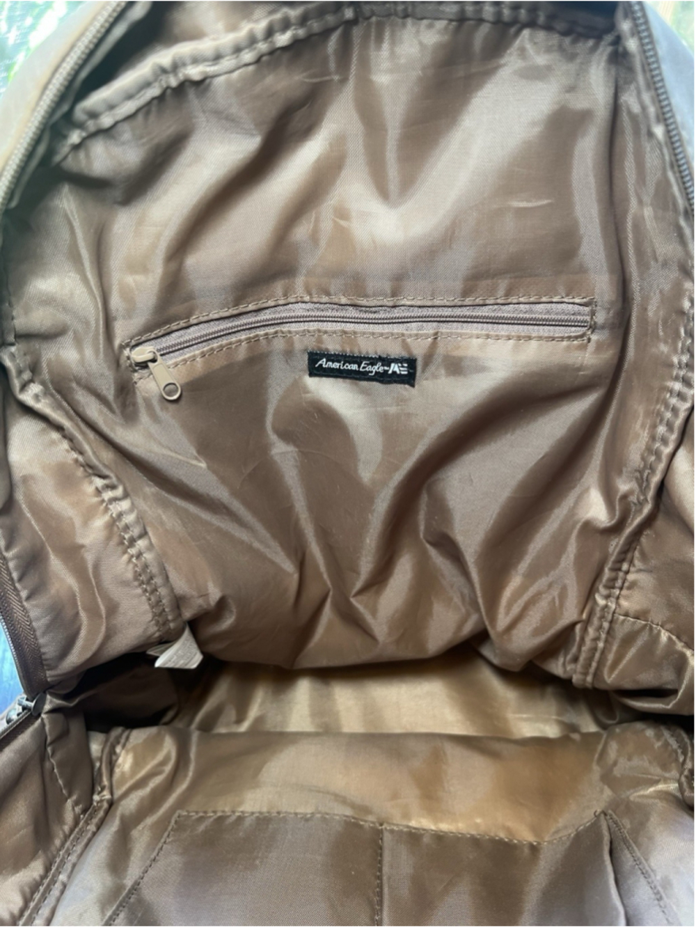 American Eagle Outfitters Brown Faux Leather Backpack Bag Vintage Y2K - Picture 8 of 11